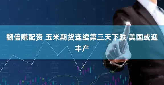 翻倍赚配资 玉米期货连续第三天下跌 美国或迎丰产